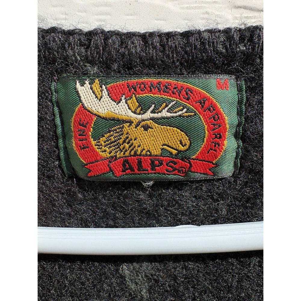 Vintage Alps Fine Womens Apparel 100% Wool Decorative Button Vest Medium Classic - Picture 3 of 4
